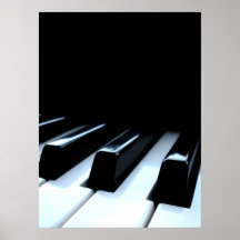 Clés noires et blanches de piano posters