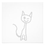 Cligner de l'oeil le chat gris cartons d'invitation