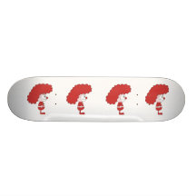 Clown en rouge et blanc. Bande dessinée Plateau De Skateboard