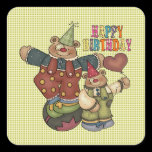 Clowns d'anniversaire autocollants