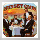Club de coucher du soleil poster