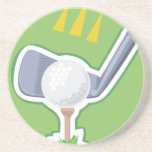 club de golf piquant outre du graphique de vecteur dessous de verre