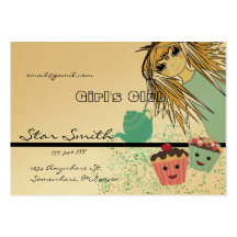 Club du petit gâteau de la fille d'Anime Cartes De Visite Personnelles