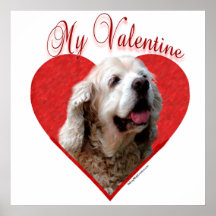 Cocker de couleur chamois mon affiche de Valentine