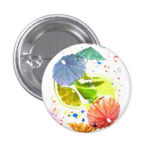 cocktail avec les parapluies de papier de fête pin's avec agrafe