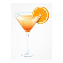 Cocktail de lever de soleil de tequila cartons d'invitation personnalisés