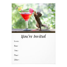 Cocktail potable d'écureuil invitations