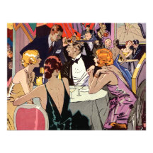 Cocktail vintage de boîte de nuit d'art déco invitations personnalisées