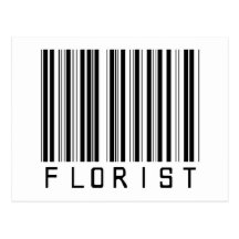 Code barres de fleuriste carte postale