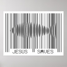 Code barres Jésus économise Posters