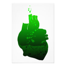 coeur anatomique vert liquide invitation personnalisable