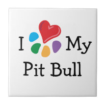 Coeur animal de Lover_I mon pitbull Carreau En Céramique