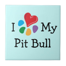 Coeur animal de Lover_I mon pitbull Carreau En Céramique