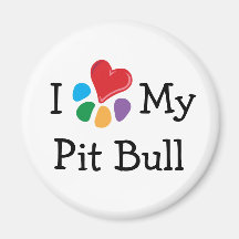 Coeur animal de Lover_I mon pitbull Magnets Pour Réfrigérateur