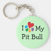 Coeur animal de Lover_I mon pitbull Porte-clés