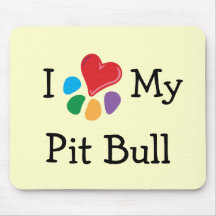 Coeur animal de Lover_I mon pitbull Tapis De Souris