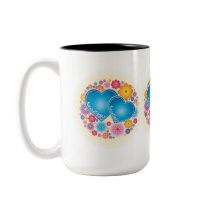 Coeur bleu floral