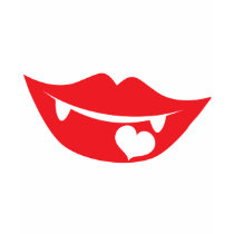 coeur d'amour de lèvres de vampire t-shirts