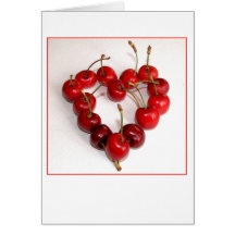 Coeur de cerise cartes de vœux
