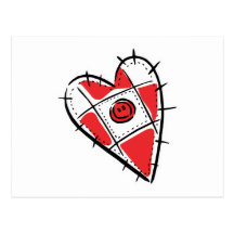 coeur de coussin de goupille cartes postales