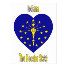 Coeur de drapeau de l'Indiana Carte Postale