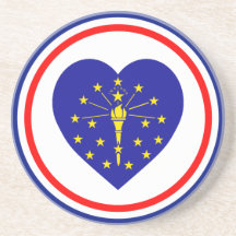 Coeur de drapeau de l'Indiana Dessous De Verres