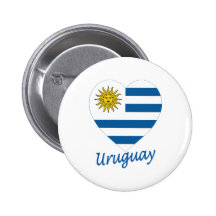 Coeur de drapeau de l'Uruguay Badges Avec Agrafe