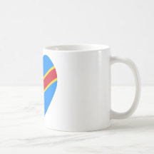 Coeur de drapeau de République Democratic du Congo Tasse À Café