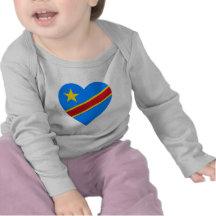 Coeur de drapeau de République Democratic du Congo T-shirt