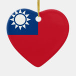 Coeur de drapeau de Taïwan Ornements De Noël