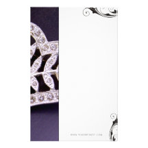 Coeur de fausse pierre stationnaire papier à lettre personnalisé