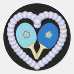 Coeur de fleur de ping-pong de BB Autocollant Rond