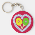 Coeur de fleur de ping-pong de YG Porte-clefs