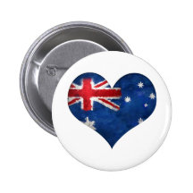 Coeur de grunge de drapeau de l'Australie Badge