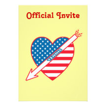 Coeur de patriote de tennis invitations personnalisées