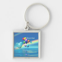 Coeur de turquoise d'anniversaire de décembre porte-clef