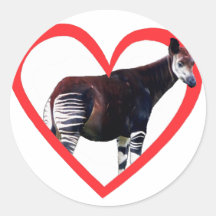 Coeur d'okapi autocollants