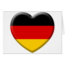 Coeur drapeau Allemand j'aime l'Allemagne Carte De Vœux