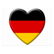 Coeur drapeau j'aime Allemagne Cartes Postales