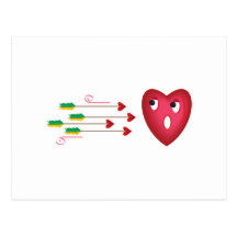 coeur effrayé des flèches carte postale