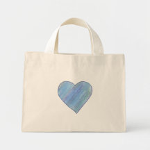 Coeur en pastel bleu et pourpre sacs
