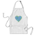 Coeur en pastel bleu et vert tablier