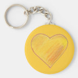 Coeur en pastel jaune porte-clés