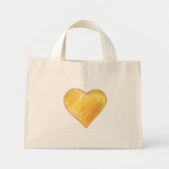 Coeur en pastel jaune sac fourre-tout