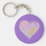 Coeur en pastel multicolore porte-clés