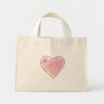 Coeur en pastel rose sacs en toile