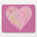 Coeur en pastel rose tapis de souris