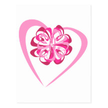 Coeur et ruban cartes postales