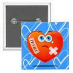 Coeur fragile, bouton badges