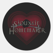 Coeur gothique de ménagère de Siouxsie Adhésifs Ronds